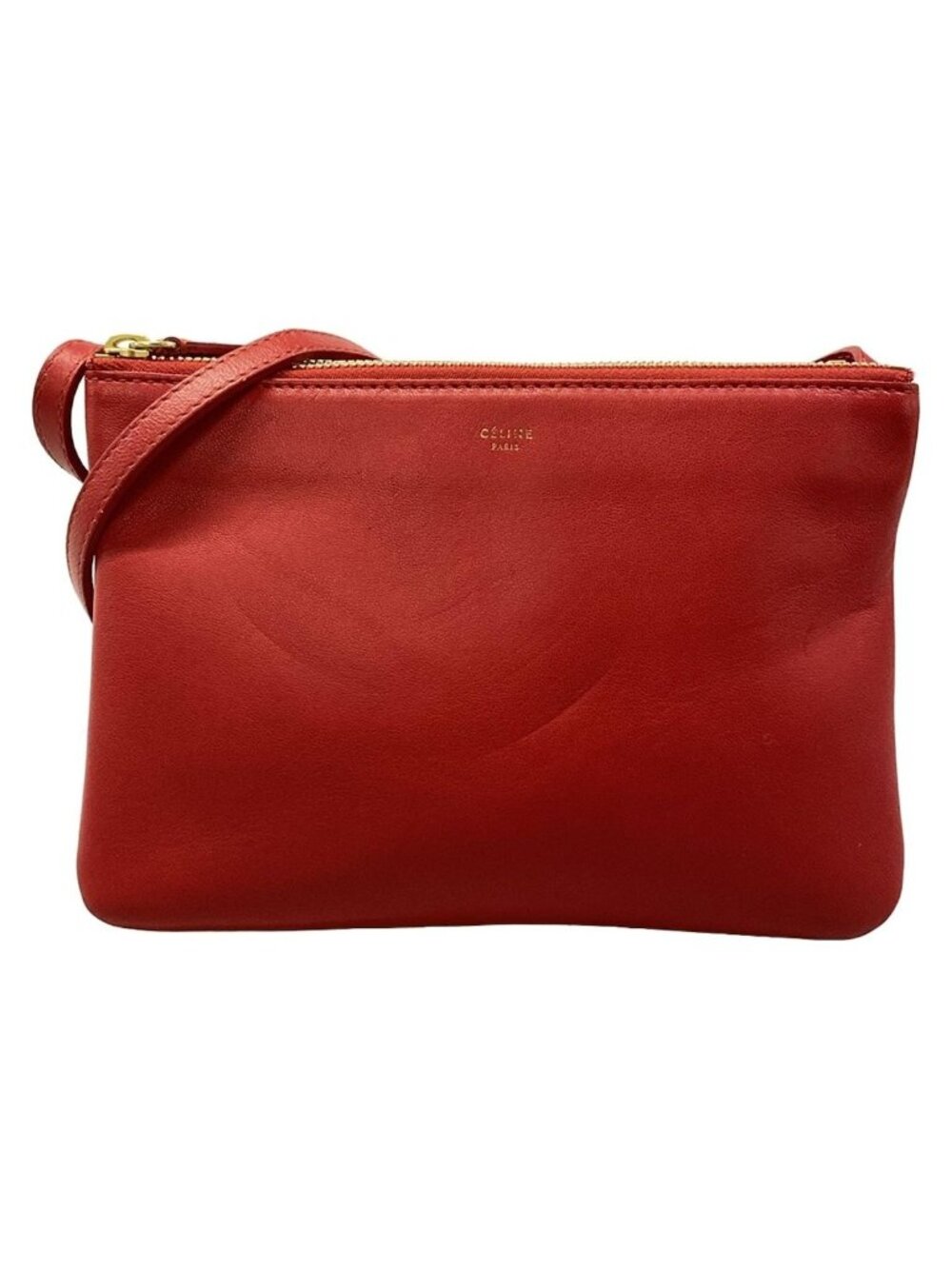 Celine Shoulder Bag Trio Red Leather